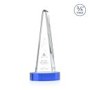 Majestic Tower Sky Blue on Alberton Base Pyramid Crystal Award