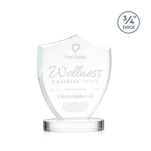 Corporate Awards - Crystal Awards - Scudo Shield on Alberton Base - Clear