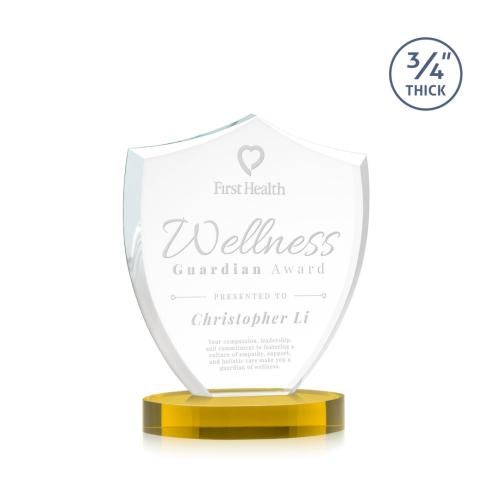 Corporate Awards - Crystal Awards - Scudo Shield on Alberton Base - Gold