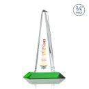 Majestic Tower Full Color Green Pyramid Crystal Award