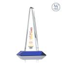 Majestic Tower Full Color Blue Pyramid Crystal Award