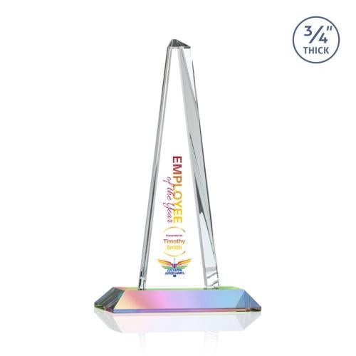 Corporate Awards - Crystal Awards - Majestic Tower Full Color Prismatic Pyramid Crystal Award