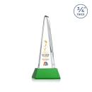 Majestic Tower Full Color Green on Newhaven Base Pyramid Crystal Award