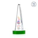 Majestic Tower Full Color Green on Alberton Base Pyramid Crystal Award
