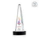 Majestic Tower Full Color  Black on Alberton Base Pyramid Crystal Award
