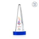 Majestic Tower Full Color  Blue on Alberton Base Pyramid Crystal Award