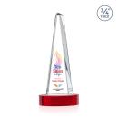 Majestic Tower Full Color Red on Alberton Base Pyramid Crystal Award