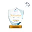 Scudo Shield Full Color Amber on Alberton Base Abstract / Misc Crystal Award