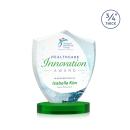 Scudo Shield Full Color Green on Alberton Base Abstract / Misc Crystal Award