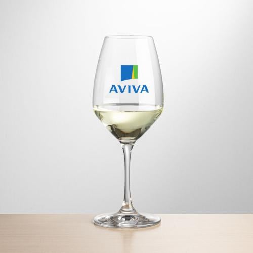 Corporate Recognition Gifts - Etched Barware - Wine Glasses - Santiago Wine - Full Color