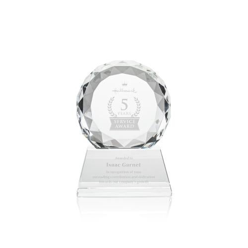 Corporate Awards - Crystal Awards - Seville Clear on Entwhistle Base Circle Crystal Award