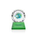 Seville Full Color Green on Entwhistle Base Circle Crystal Award