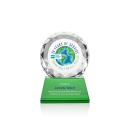 Seville Full Color Green on Entwhistle Base Circle Crystal Award