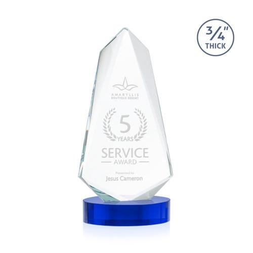 Corporate Awards - Crystal Awards - Sheridan Blue on Alberton Oval Base Abstract / Misc Crystal Award