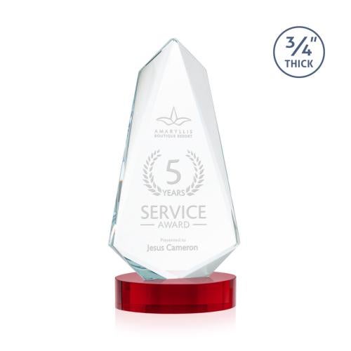 Corporate Awards - Crystal Awards - Sheridan Red on Alberton Base Abstract / Misc Crystal Award