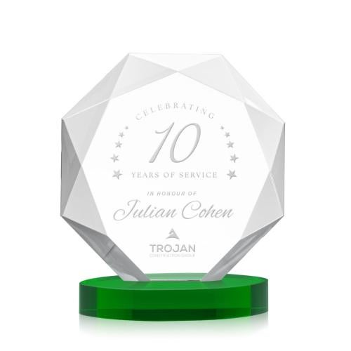 Corporate Awards - Crystal Awards - Kitchener Green on Alberton Base Crystal Award