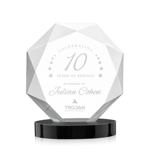 Corporate Awards - Crystal Awards - Kitchener Black on Alberton Base Crystal Award