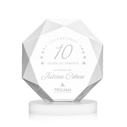Corporate Awards - Crystal Awards - Kitchener White on Alberton Base Crystal Award