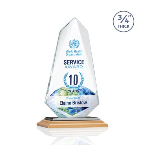 Corporate Awards - Crystal Awards - Sheridan Full Color/Black Abstract / Misc Bamboo Award