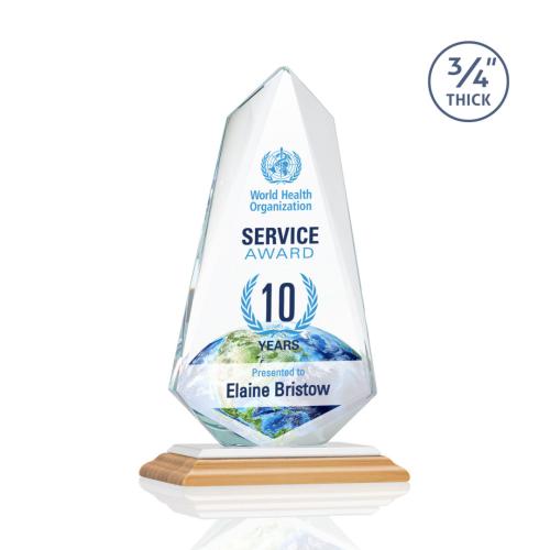 Corporate Awards - Crystal Awards - Sheridan Full Color/White Abstract / Misc Bamboo Award