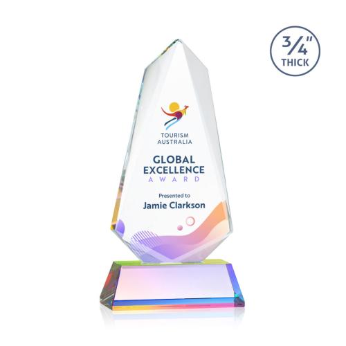 Corporate Awards - Crystal Awards - Sheridan Full Color Prismatic on Newhaven Abstract / Misc Crystal Award