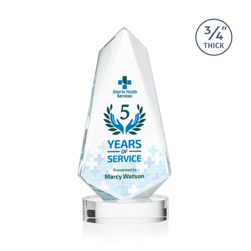 Corporate Awards - Crystal Awards - Sheridan Full Color Clear on Alberton Base Abstract / Misc Crystal Award