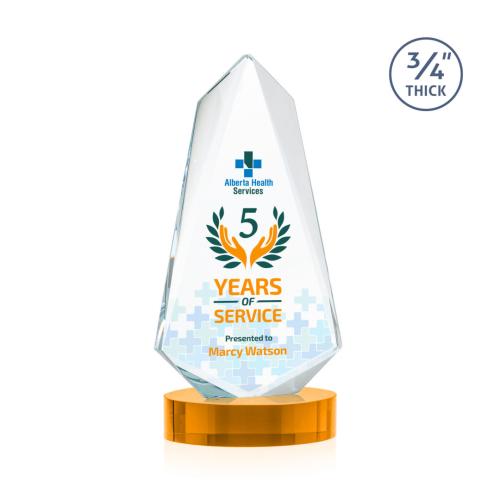 Corporate Awards - Crystal Awards - Sheridan Full Color Amber on Alberton Base Abstract / Misc Crystal Award