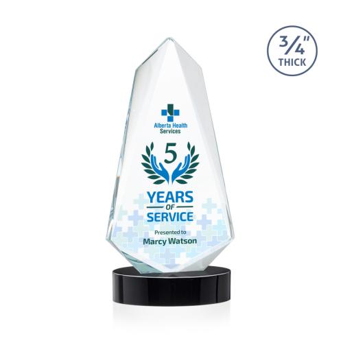 Corporate Awards - Crystal Awards - Sheridan Full Color Black on Alberton Base Abstract / Misc Crystal Award