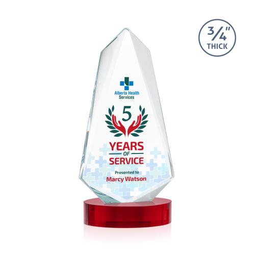 Corporate Awards - Crystal Awards - Sheridan Full Color Red on Alberton Base Abstract / Misc Crystal Award
