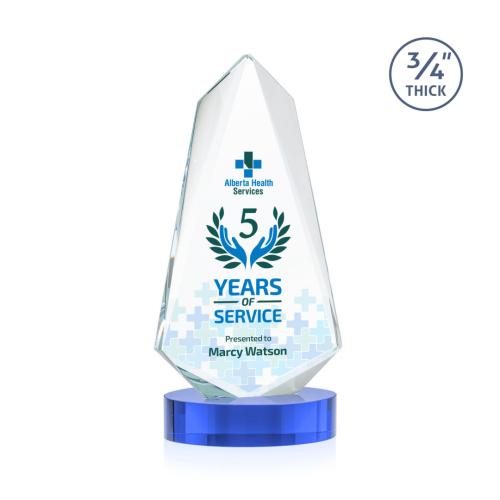 Corporate Awards - Crystal Awards - Sheridan Full Color Sky Blue on Alberton Base Abstract / Misc Crystal Award