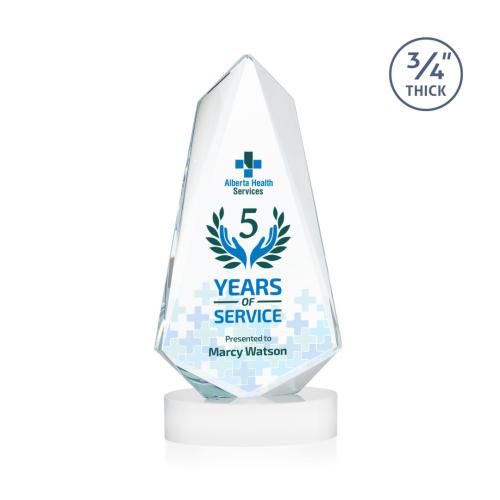 Corporate Awards - Crystal Awards - Sheridan Full Color White on Alberton Base Abstract / Misc Crystal Award