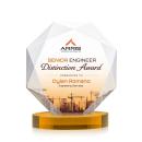 Kitchener Full Color Amber on Alberton Base Crystal Award