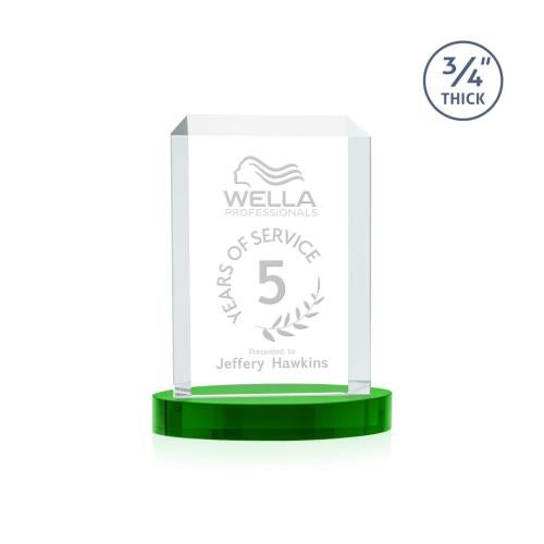 Corporate Awards - Crystal Awards - Dalton Green on Alberton Base Rectangle Crystal Award