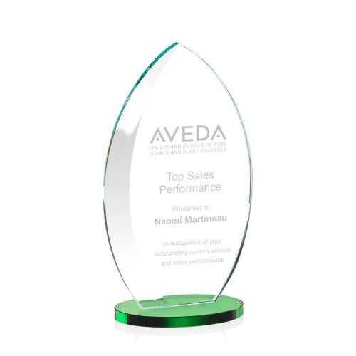 Corporate Awards - Crystal Awards - Windermere Green Flame Crystal Award