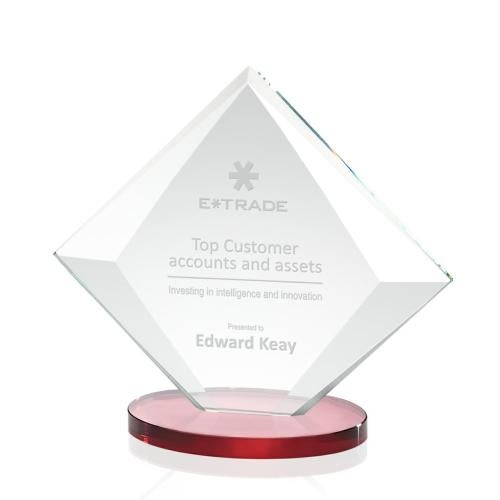 Corporate Awards - Crystal Awards - Teston Red Crystal Award