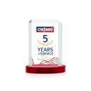 Dalton Full Color Red on Alberton Base Rectangle Crystal Award
