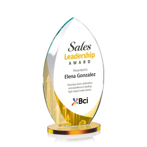 Corporate Awards - Full Color Awards - Windermere Full Color Amber Flame Crystal Award