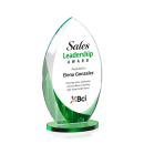 Windermere Full Color Green Flame Crystal Award