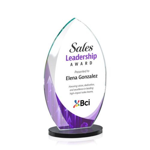 Corporate Awards - Full Color Awards - Windermere Full Color Black  Flame Crystal Award