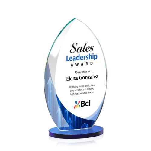 Corporate Awards - Full Color Awards - Windermere Full Color Blue Flame Crystal Award