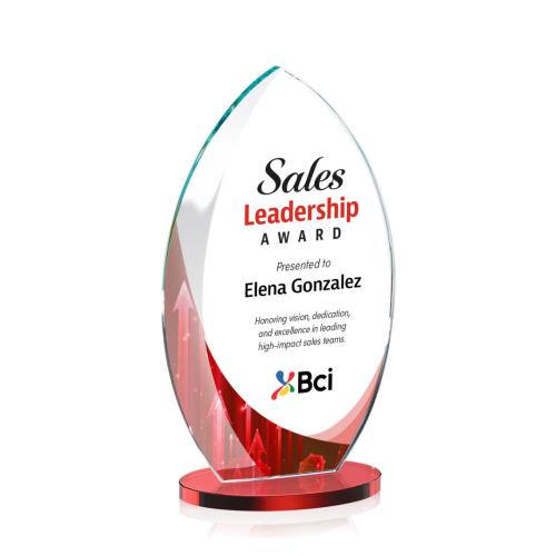 Corporate Awards - Full Color Awards - Windermere Full Color Red  Flame Crystal Award