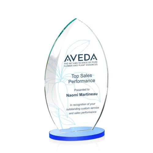Corporate Awards - Full Color Awards - Windermere Full Color Sky Blue Flame Crystal Award