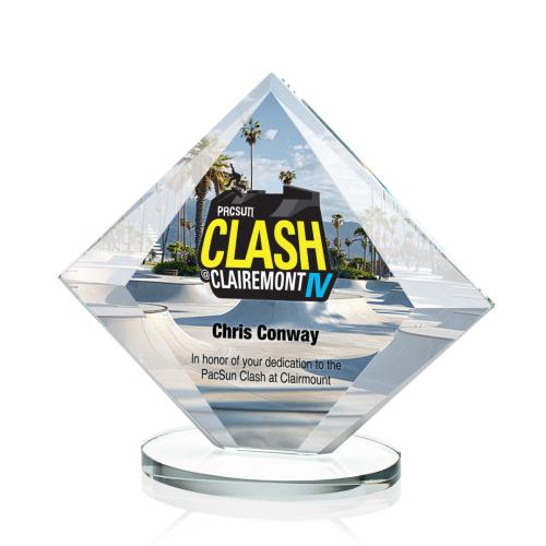Corporate Awards - Crystal Awards - Teston Full Color Clear Crystal Award
