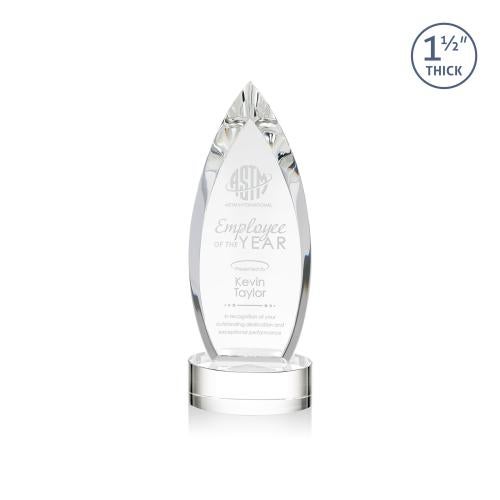Corporate Awards - Crystal Awards - Fortier Clear on Base Peak Crystal Award