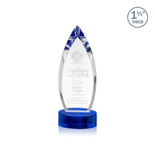 Corporate Awards - Crystal Awards - Fortier Blue on Base Peak Crystal Award