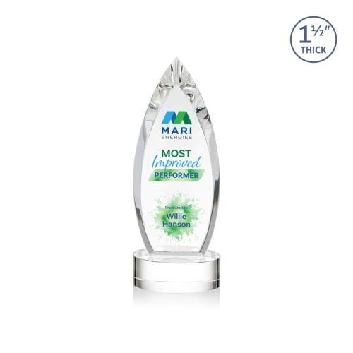 Corporate Awards - Crystal Awards - Fortier Full Color Clear Arch & Crescent Crystal Award