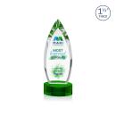 Fortier Full Color Green on Base Peak Crystal Award