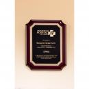 Rosewood Piano Finish Plaque with Florentine Border & Brass Plate