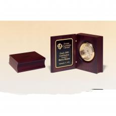 Employee Gifts - Mahogany Finish Book Clock Award