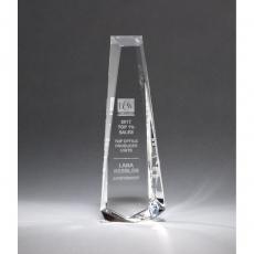 Employee Gifts - Clear Optical Crystal Tall Obelisk Award